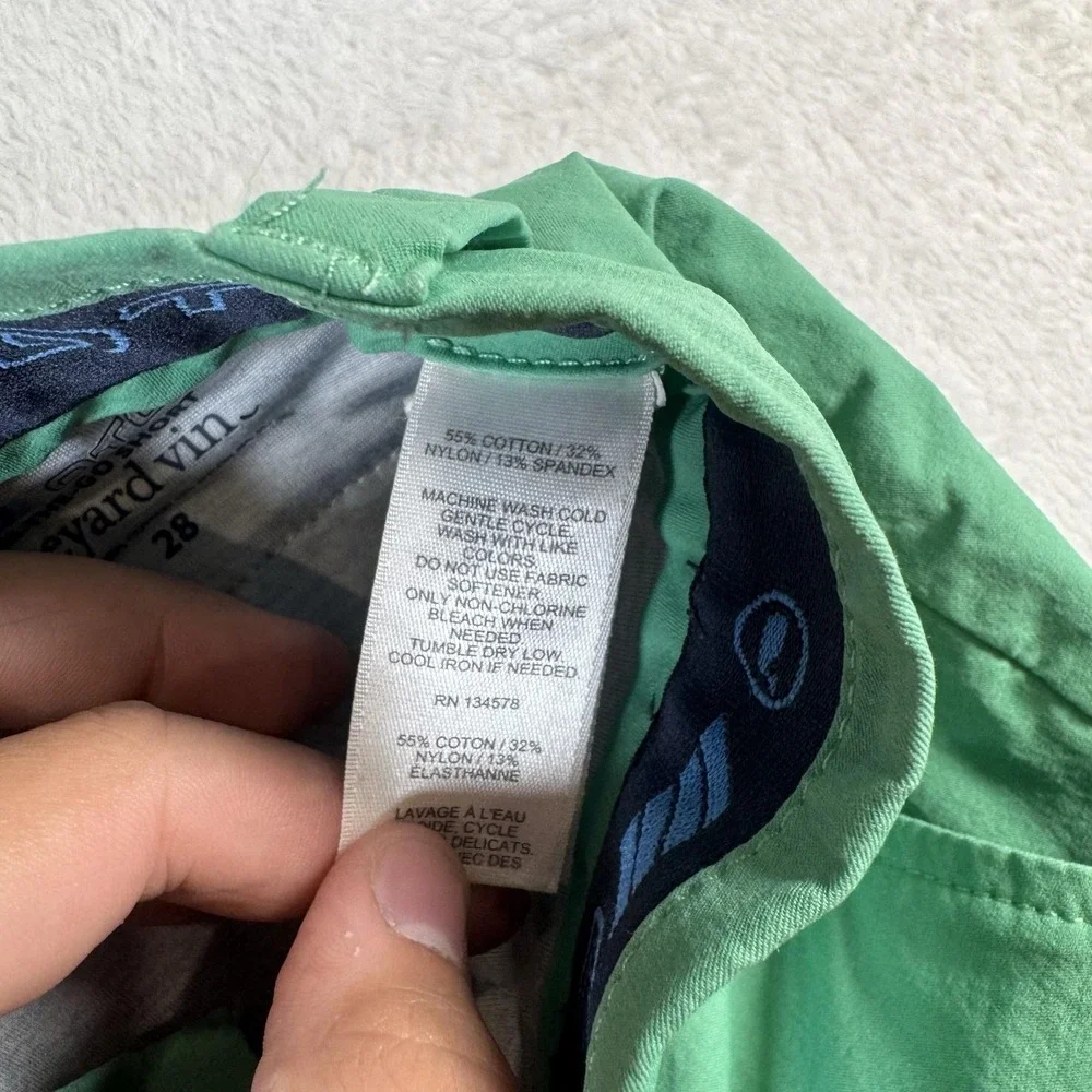 Vineyard Vines OTG On-The-Go Shorts Mens 28 Green 9 In Inseam Chino Stretch